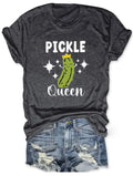 Women's Pickle Queen Print Tees Tops