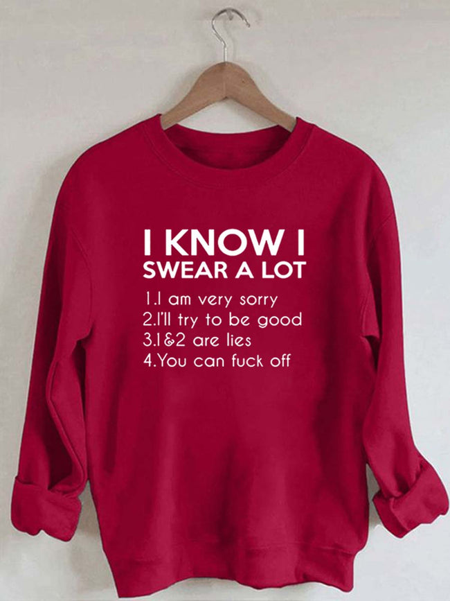 Women's I Know Swear A Lot Print Sweatshirt