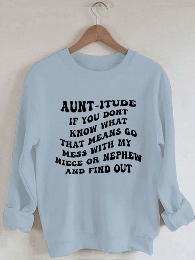 Women's Aunt-itude Print Sweatshirt