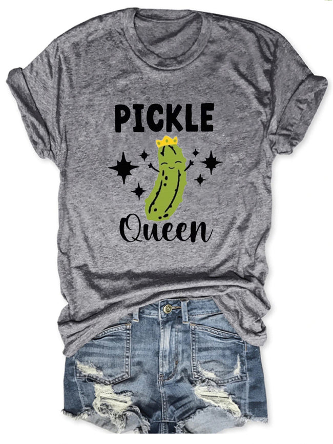 Women's Pickle Queen Print Tees Tops