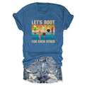 Women's Let's Root For Each Other Print Cotton T-shirts Ladies Graphic Tees Tops