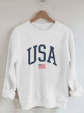 Women's USA Flag Print Sweatshirt