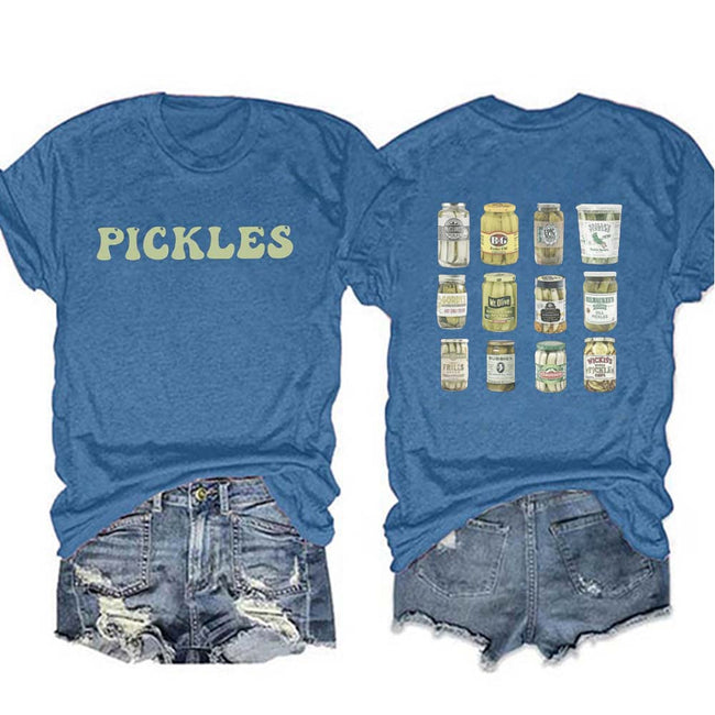 Women's Vintage Canned Pickles Print T-shirt