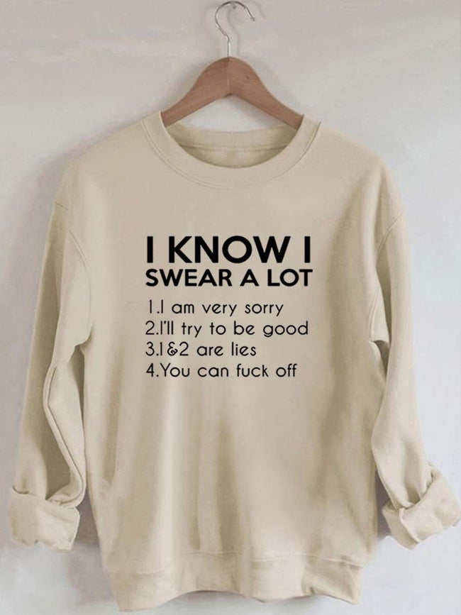 Women's I Know Swear A Lot Print Sweatshirt