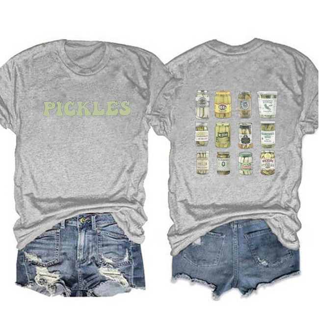 Women's Vintage Canned Pickles Print T-shirt