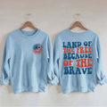 Women's America Land Of The Free Because Of The Brave Print Sweatshirt