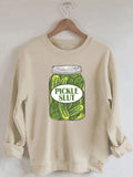 Women's Pickle Slut Print Cotton Female Cute Long Sleeves Sweatshirt