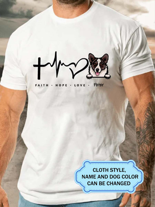 Faith Hope Love Dog For Corgi Lovers Personalized Custom T-shirt