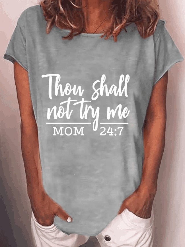 Women's Thou Shall Not Try Me Mom T-shirt
