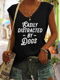 Women's Easily Distracted By Dogs Tank Top