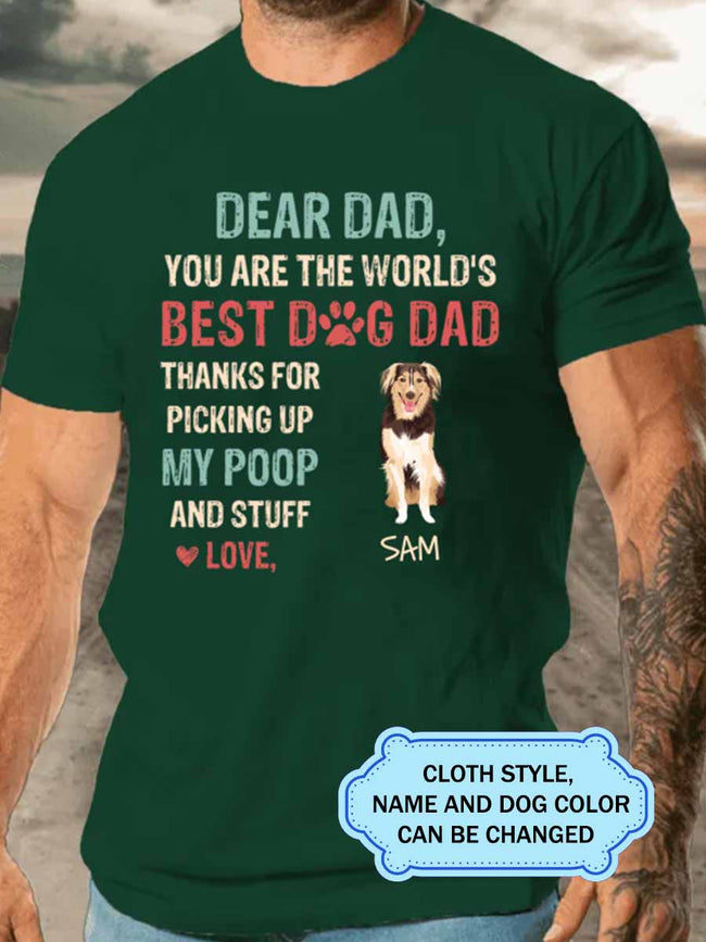 Men's Best Dog Dad Thanks For Picking Up My Poop Personalized Custom T-shirt