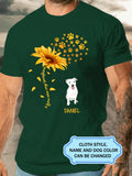 Women's Dog And Sunflower Personalized Custom T-shirt