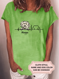 Heartbeat Dog For Maltese Lovers Personalized Custom T-shirt