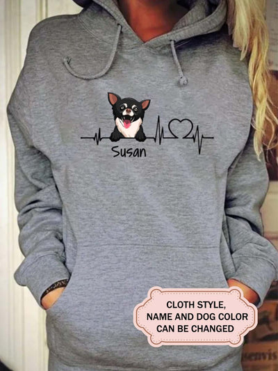 Heartbeat Dog For Chihuahua Lovers Personalized Custom T-shirt