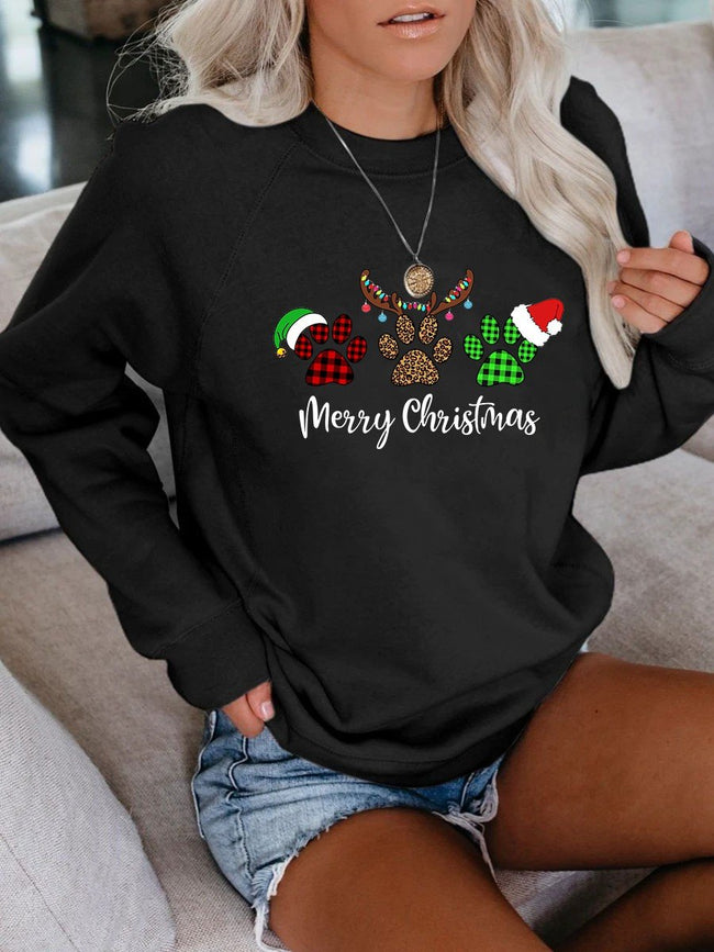 Women's Merry Christmas Dog Paws Sweatshirt