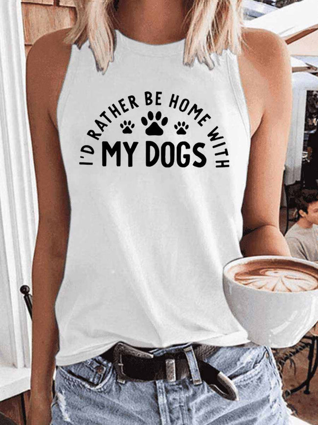 Women's I'd Rather Be Home With My Dog Tank Top