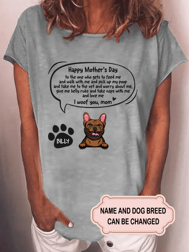 Women's Happy Mother's Day To The One Who Gets To Feed Me Personalized Custom T-shirt