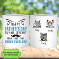 Happy Father's Day From Your Tiny Furry Overlord Gift For Dad Funny Personalized Cat Dad Mug
