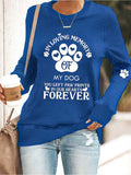 Women's In Loving Memory Of My Dog You Left Paw Prints In Our Hearts Forever Paw Sweatshirt