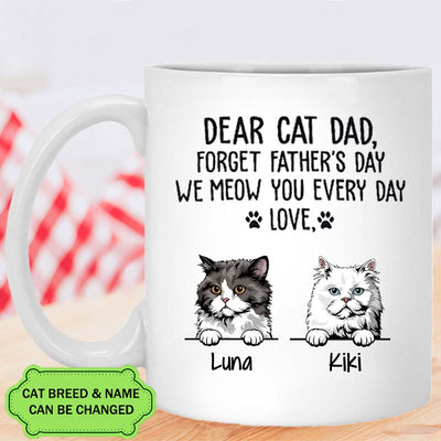 Dear Cat Dad We Meow You Every Day Funny Personalized Mug