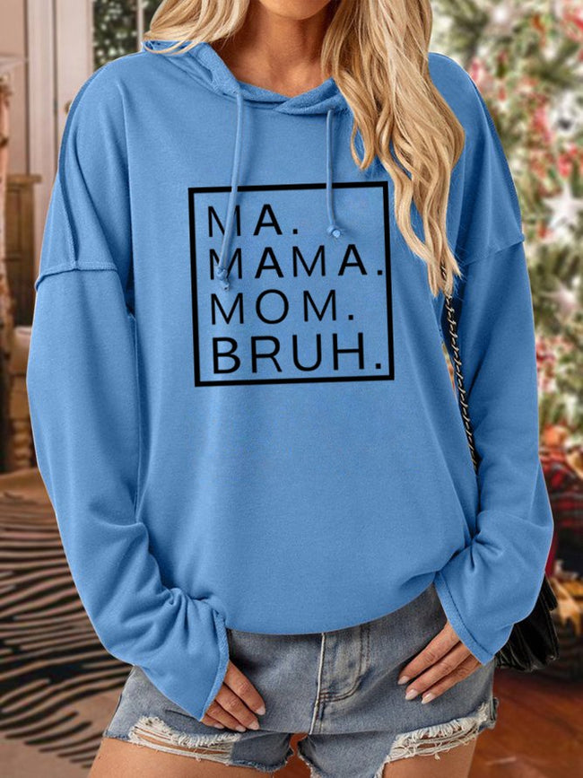 Women's Ma Mama Mom Bruh Print Long Sleeve Sweatshirt