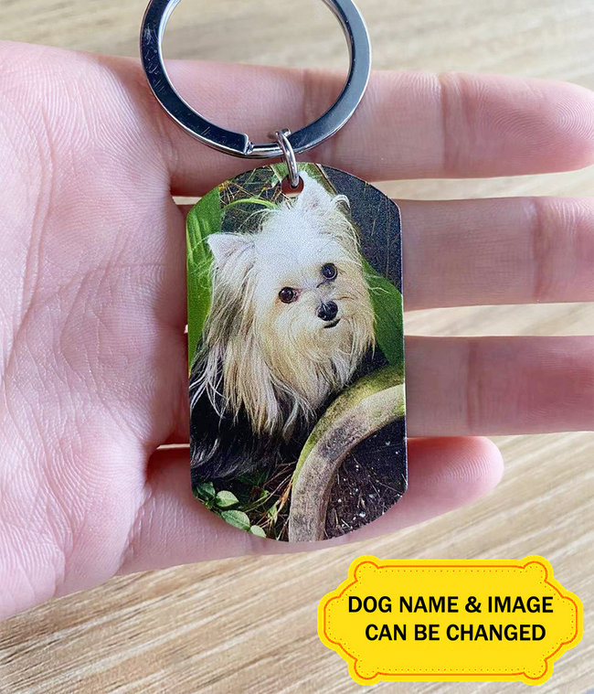 Dog Heartbeat Upload Image Personalized Keychain