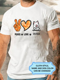 Women's Peace Love Dog Autumn Personalized Custom T-Shirt