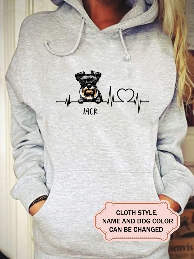 Heartbeat Dog For Schnauzer Lovers Personalized Custom T-Shirt