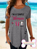 Women's I'm A Simple Woman Personalized Custom T-shirt For Dog Lover