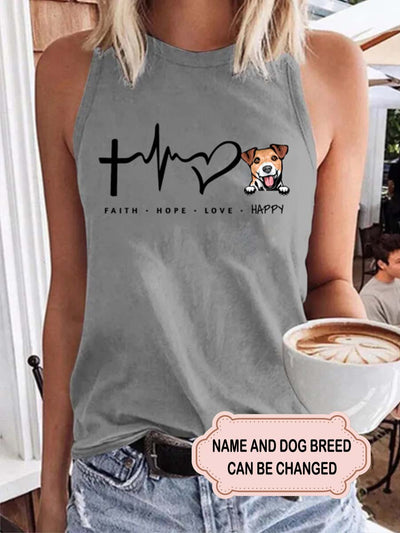 Women's Faith Hope Love Dog Personalized Custom T-shirt
