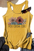 You Grow Girl Floral Print Tank Top