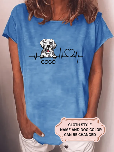 Heartbeat Dog For Great Dane Lovers Personalized Custom T-shirt