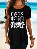 Women's Dogs Are My Favorite People Print Short Sleeve Top