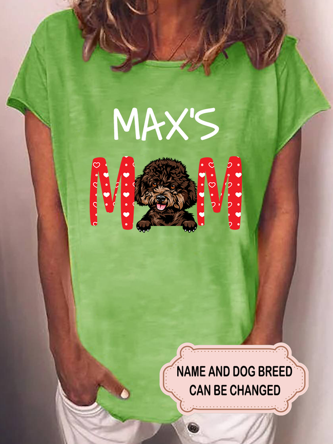 Women's Dog Mom Personalized Custom T-shirt