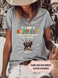 Women's I'm Happiest When Im Right Next To My Dog Personalized Custom T-shirt