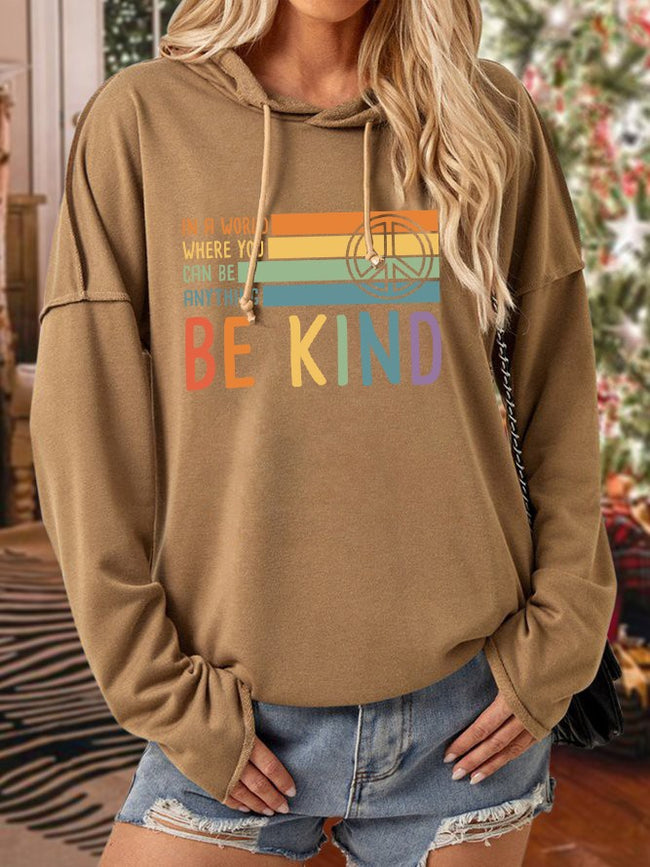 Women's Be Kind Printed Long Sleeve Sweatshirt