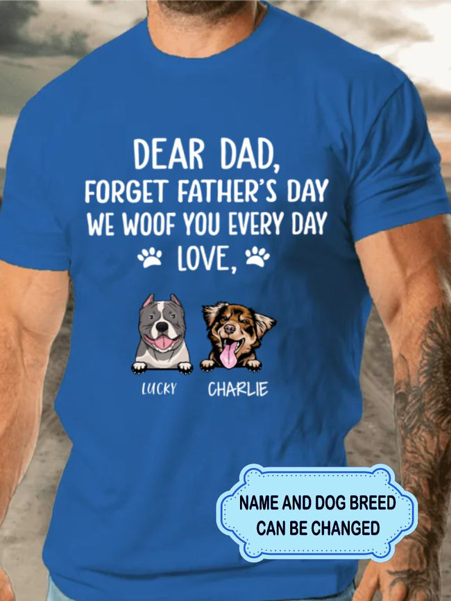Men's I WOOF YOU DOG DAD Personalized Custom T-shirt