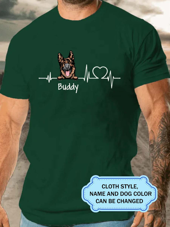 Heartbeat Dog For Schipperke Lovers Personalized Custom T-shirt