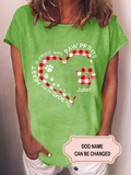 Women's My Heart With Paw Print Personalized Custom T-shirt