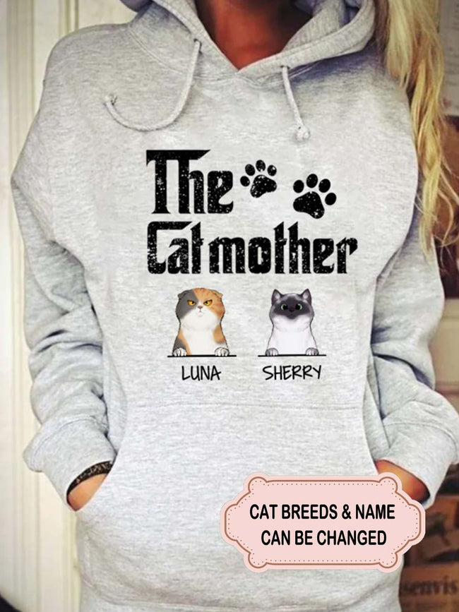 Women's The Cat Mother For Cat Lovers Personalized Custom Hoodie