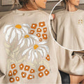 Women's Grow Positive Thoughts Vintage Wildflowers Print Cotton Female Cute Long Sleeves Sweatshirt