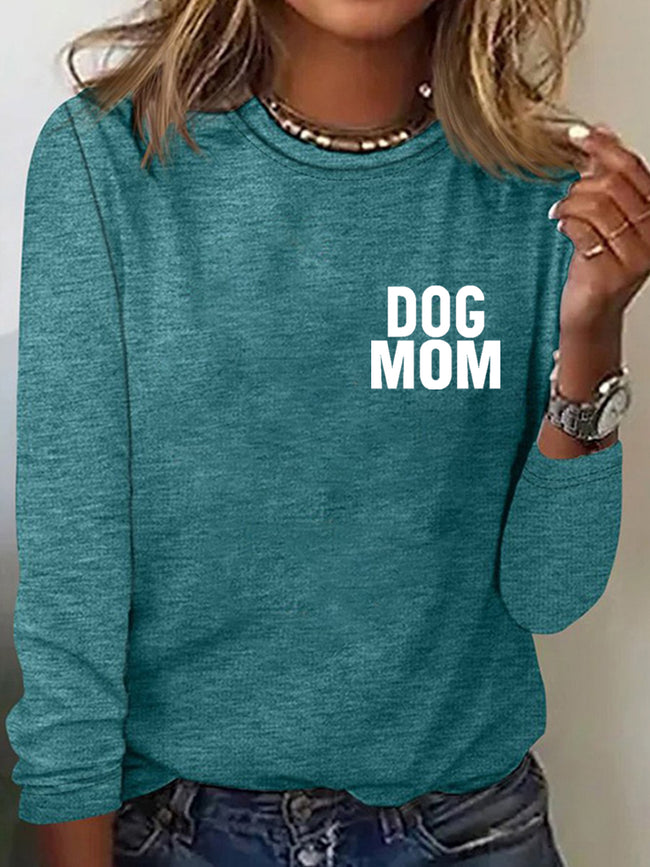 Women's Dog Mom Print Long Sleeve Top