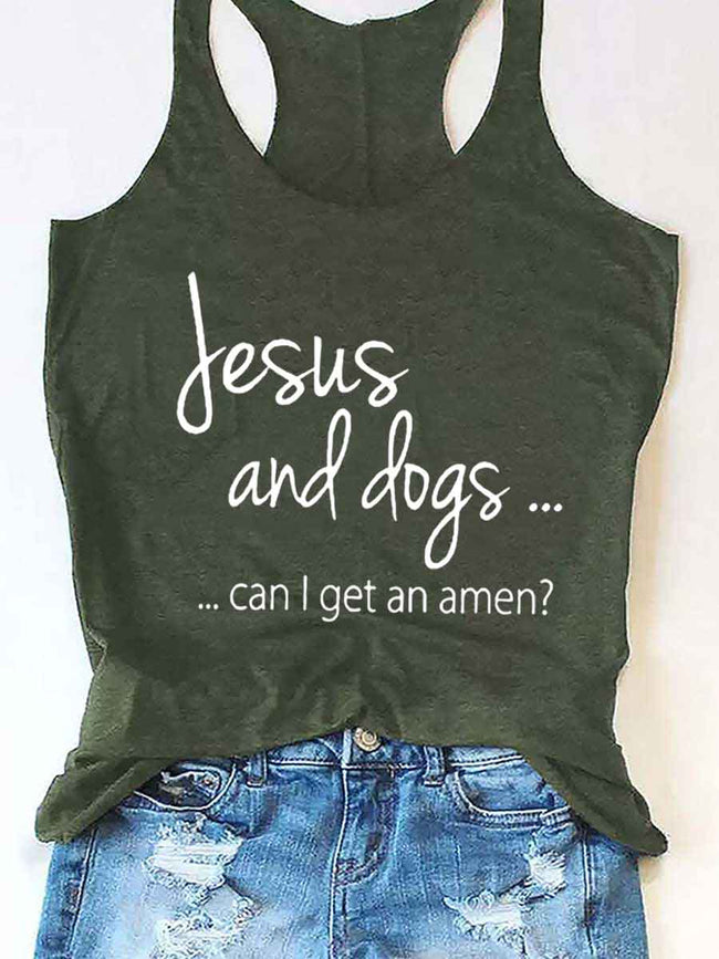 Jesus And Dogs Can I Get An Amen Tank Top