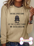 Women's Emotional Support Human Of The Clumsy Furry Personalized Custom Long Sleeve Top For Dog Lover