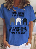Women's Dog Wiggle Butt Crew Neck T-shirt