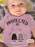 Protected By Cat Personalized Custom Baby Onesies