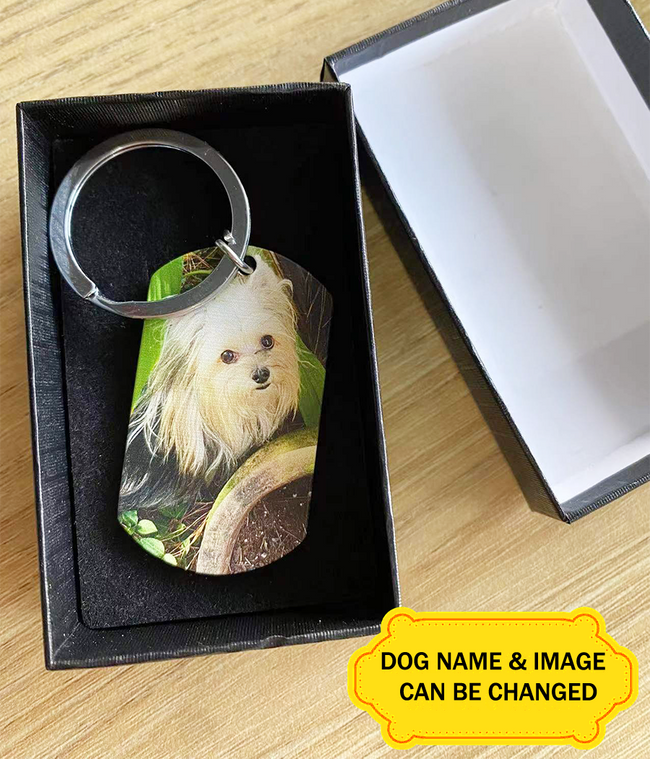 Don't Cry For Me Mom Dad Dog Lovers Memorial Personalized Custom Metal Keychain