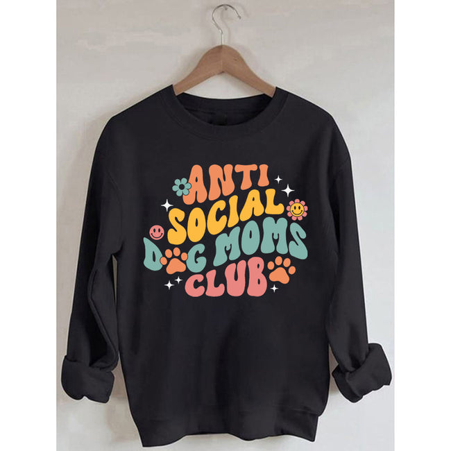 Women‘s Anti Social Dog Mom Long Sleeve Sweatshirt
