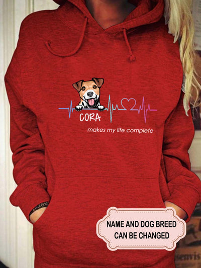 Women's Heartbeat Dog Makes My Life Complete Personalized Custom Tank Top