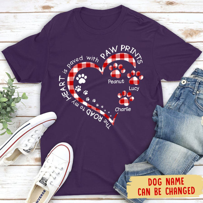 Unisex My Heart With Paw Prints Personalized Custom T-shirt